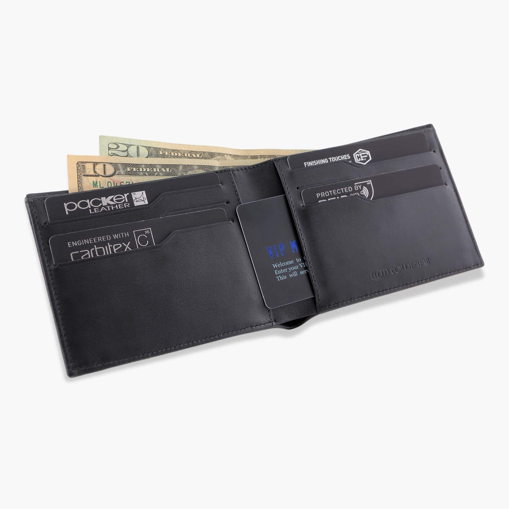 1x Men Slim Wallet RFID Blocking Carbon Fiber Leather Card ID Holder