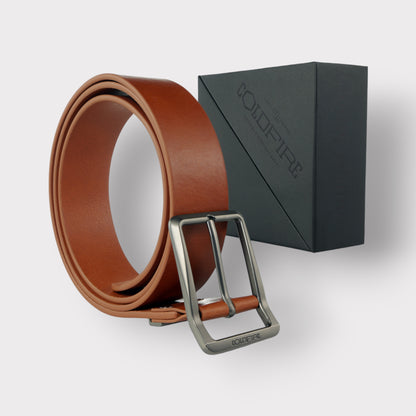 COLDFIRE Casual Men's Leather Belt | Heavy Duty EDC Belt | Cognac - COLDFIRE