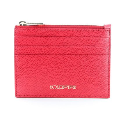 Ares Leather Card Case with Zipper - Genuine Leather - Red - Color Vibes - COLDFIRE