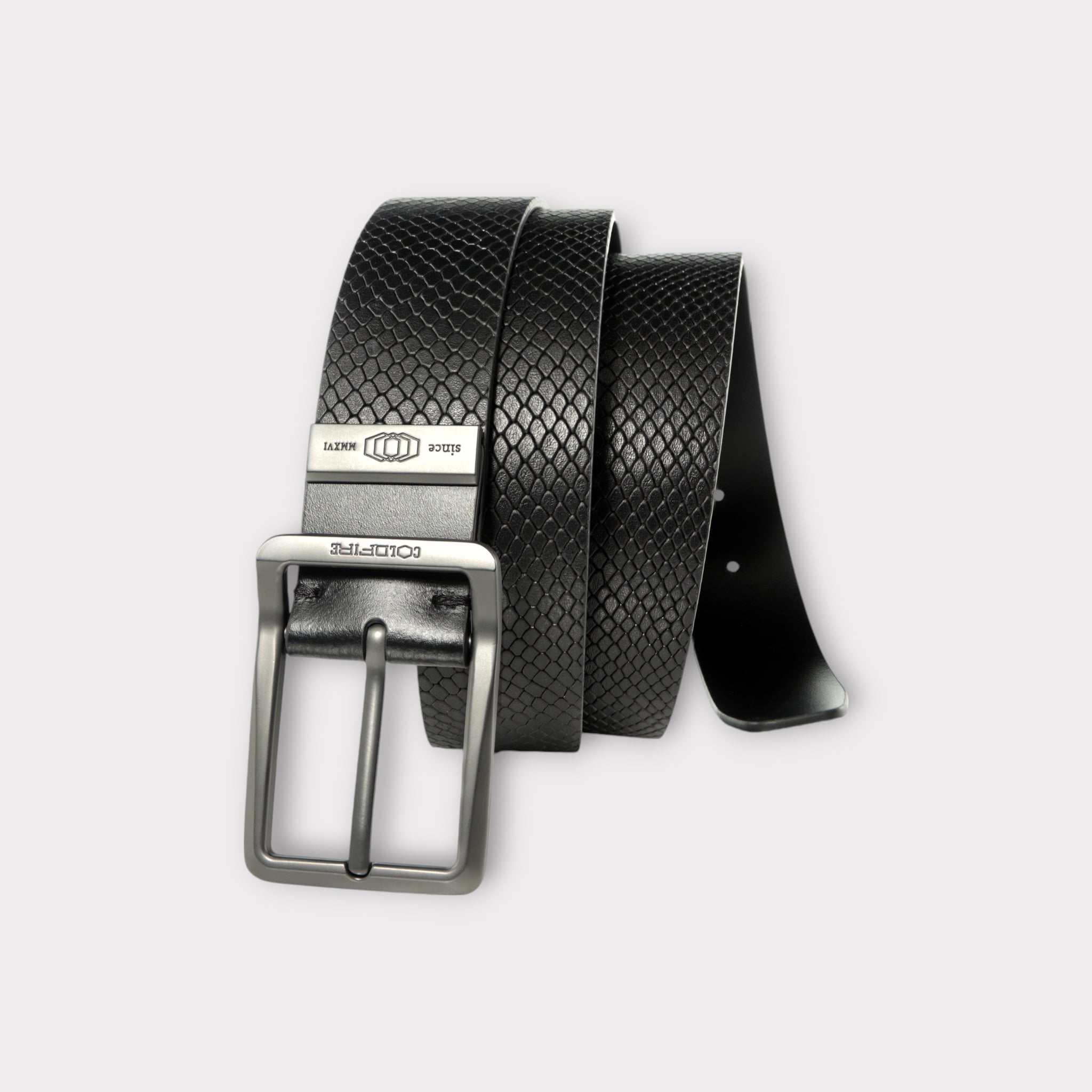 coldfire men's belt leather with snake skin pattern Titan Elite