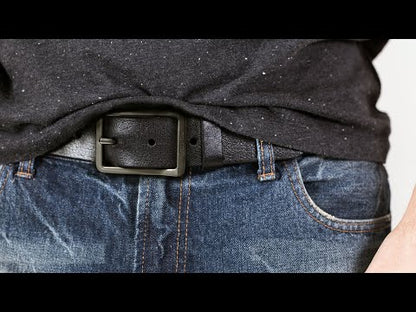 Casual Men's Leather Belt | Heavy Duty EDC Belt | Black