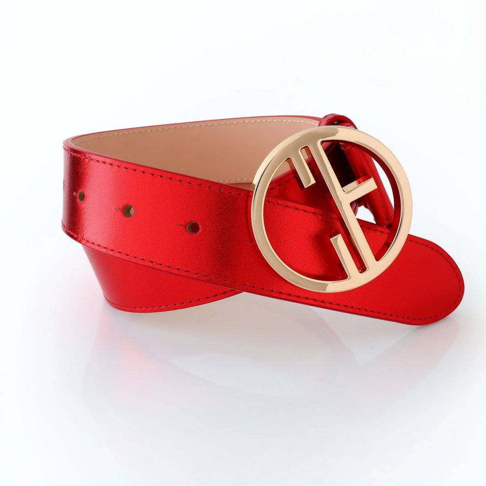 Set of Small Women's Bag and Leather Belt Set 35mm - Egeria Red | COLDFIRE - COLDFIRE