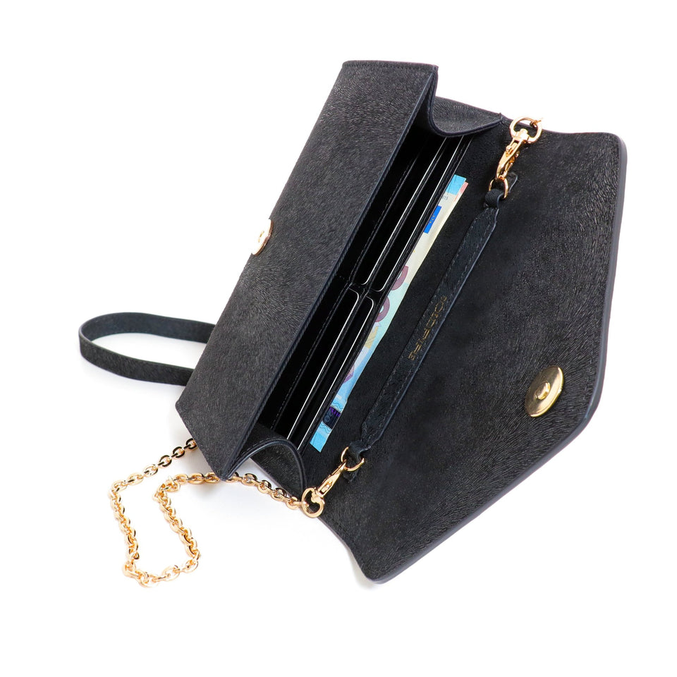 Small handbag - crossbody - Black Pony leather - Gold | COLDFIRE - COLDFIRE