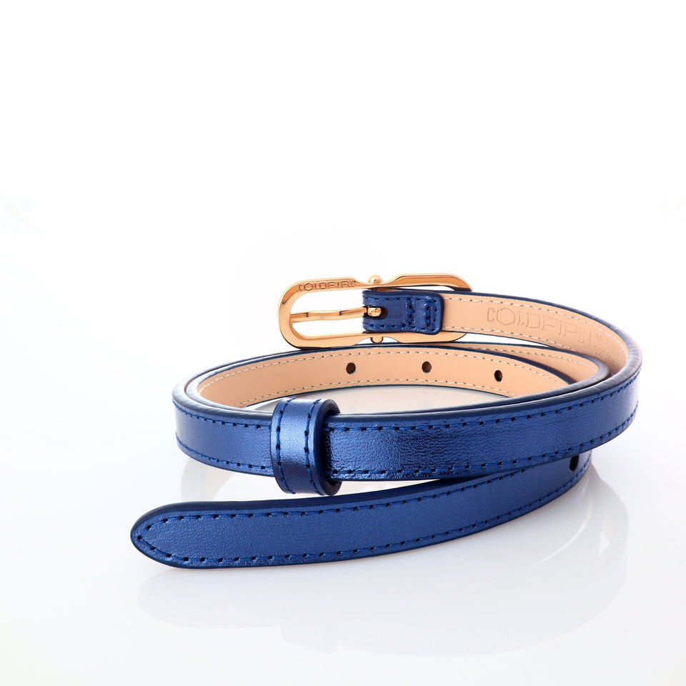 Women's belt - genuine leather - 12 mm - Pictor Midnight Blue | COLDFIRE - COLDFIRE