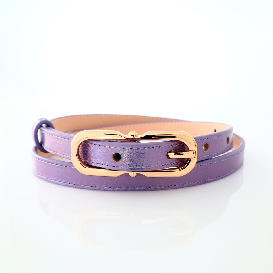 Women's belt - genuine leather - 12 mm - Rough Pillow Lavender | COLDFIRE - COLDFIRE