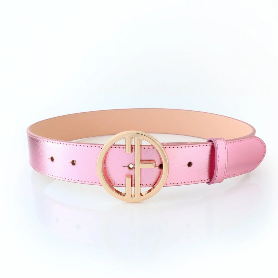 Women's belt - genuine leather - 35 mm - Malin Pale Pink | COLDFIRE - COLDFIRE