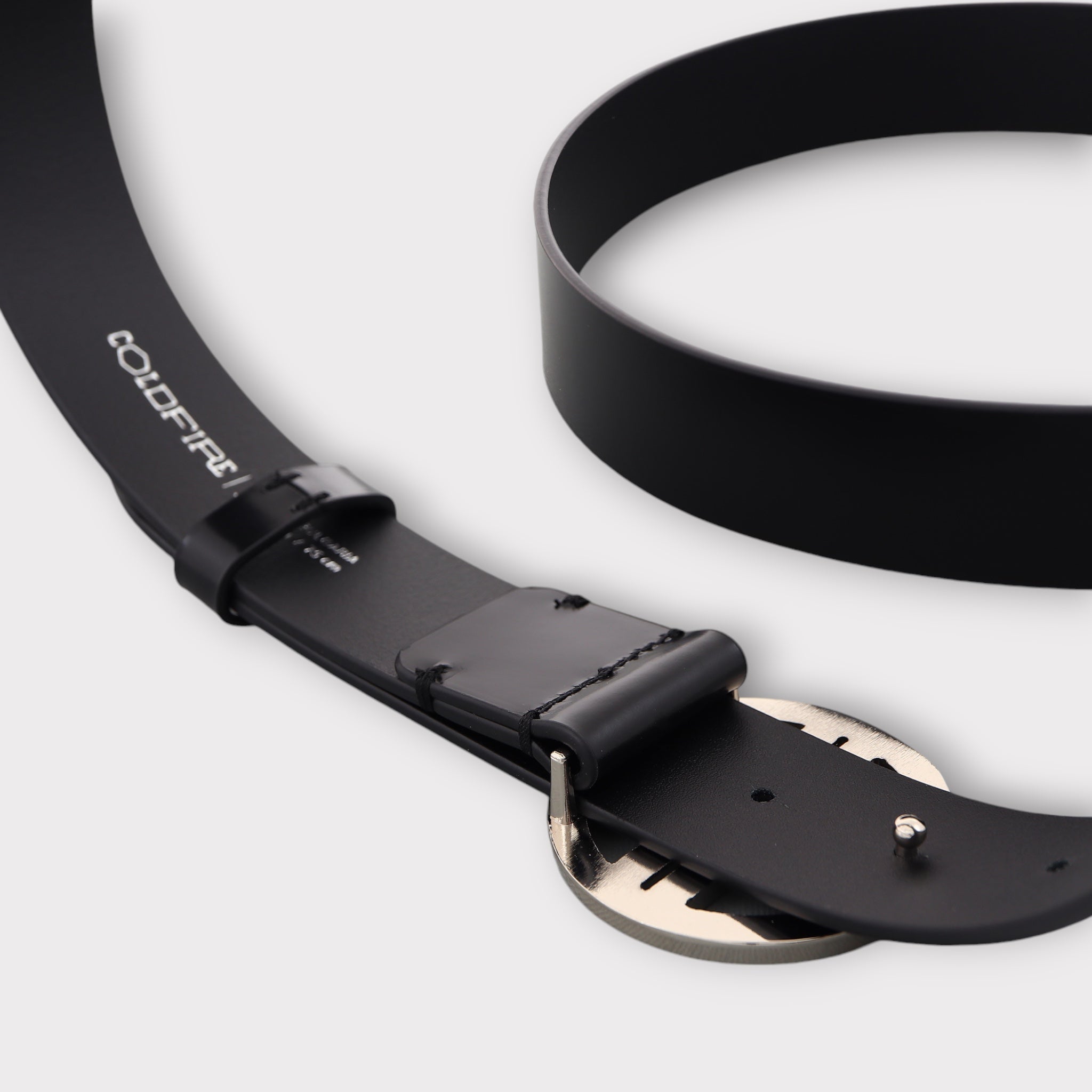 Women's belt - Semi patent leather - 35 mm - Black - Silver | COLDFIRE - COLDFIRE