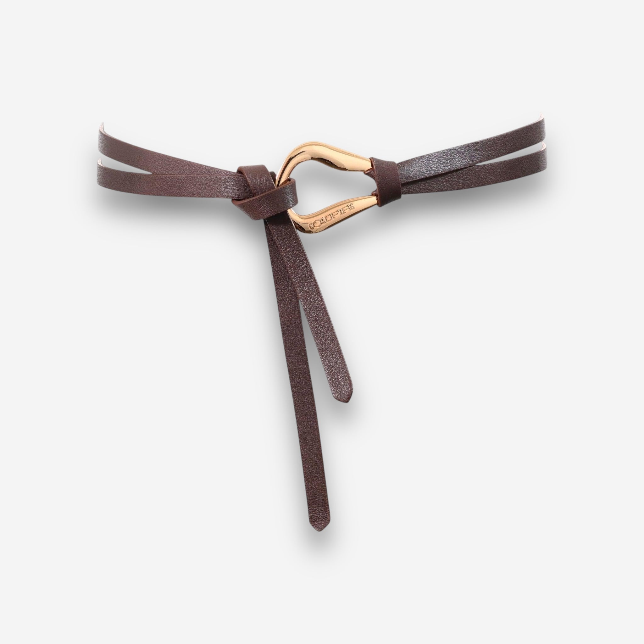 Elysian Knot Belt - Dark Brown Gold-women's belt-COLDFIRE