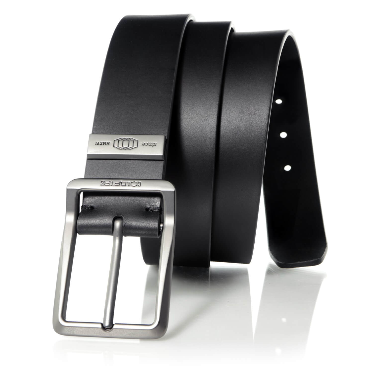 COLDFIRE Casual Men's Leather Belt | Heavy Duty EDC Belt | Black - COLDFIRE